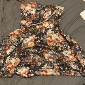 Strapless Floral Dress
